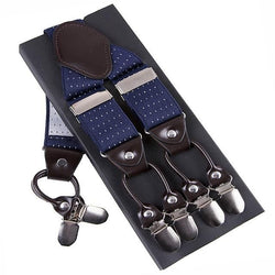 Casanova Suspenders - Polka Dot Blue