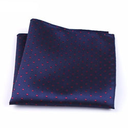 Formal Pocket Squares - Red Polka Dot on Blue
