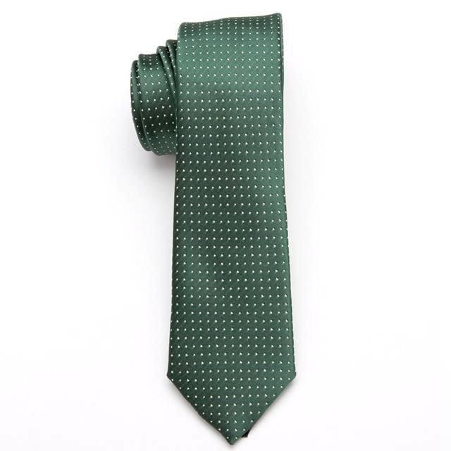 Skinny Business Tie - Polka Dot Green