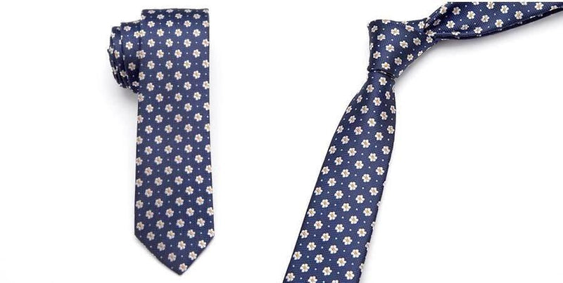 Skinny Business Tie - Floral Blue
