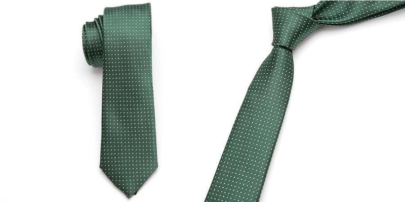 Skinny Business Tie - Polka Dot Green