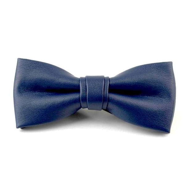 Leather Bowties - Navy Blue