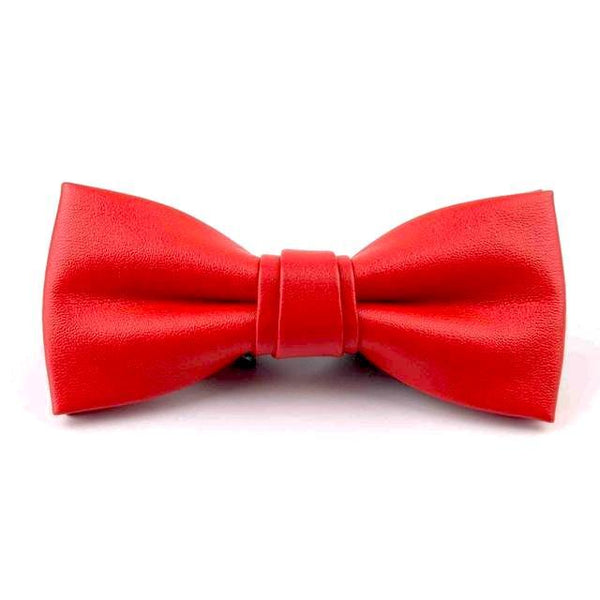 Leather Bowties - Living Red