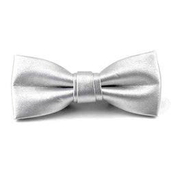 Leather Bowties - Silver