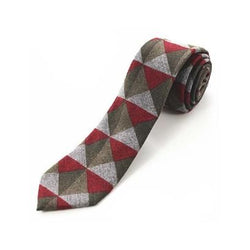 Cashmere Tie - Red Triangles