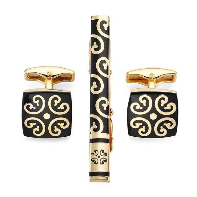 Tie Clip & Cuff Links - Gold Royalty