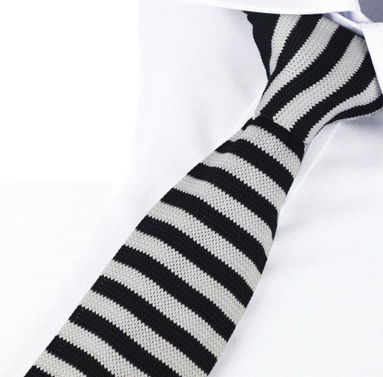 Knit Neckties - Black & White